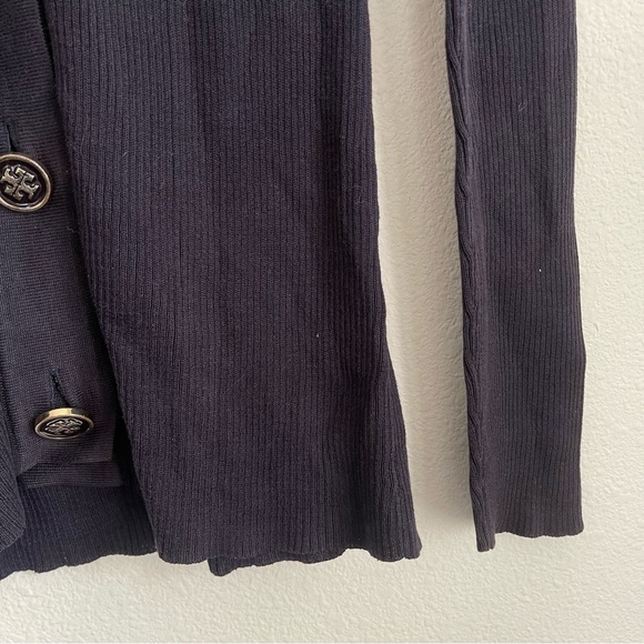 Tory Burch Button Front Striped Stretch Cardigan - Picture 6 of 6